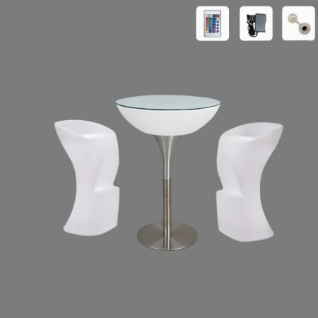 Комплект светящейся мебели Стол+2 стула V4